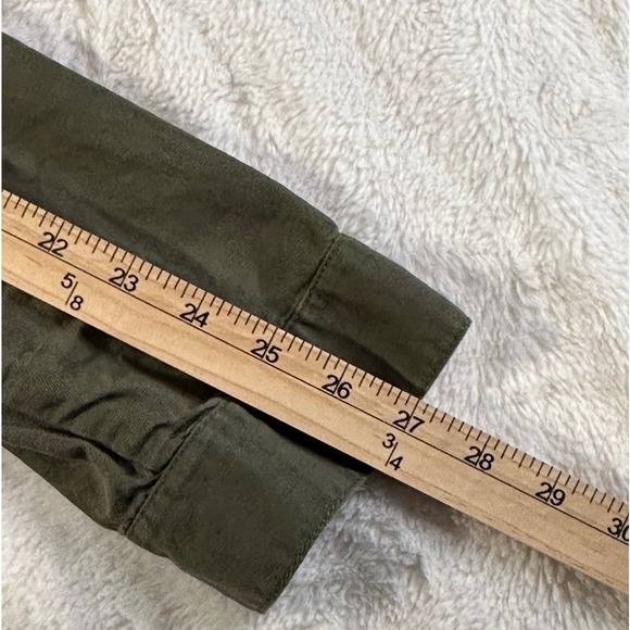 Talbots Military Field Jacket Olive Green Cargo Pockets Button Front Size Medium - Picture 6 of 9